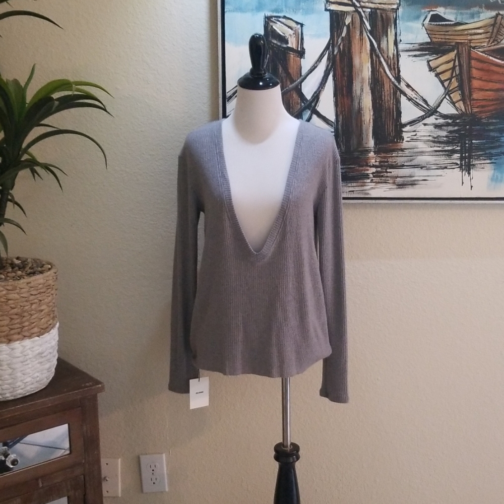 Joah Brown deep cut sweater